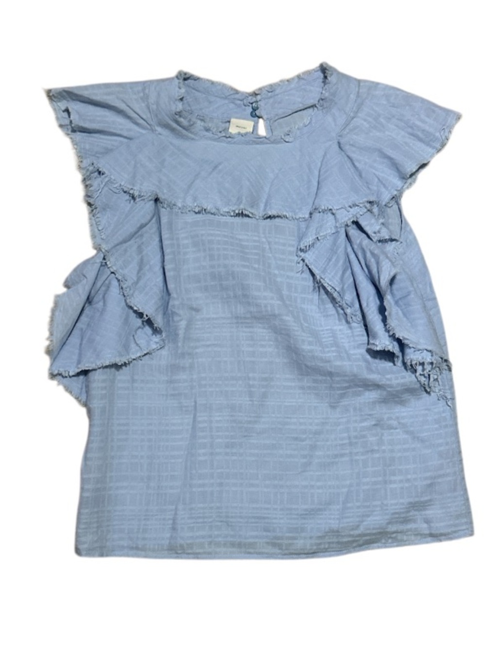 Pinko light blue sleeveless ruffle blouse Size 4